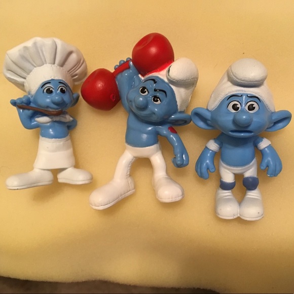 SMURF figures, Hefty, Panicky, Chef, McDonalds toys happy meal prize kids 2011 - Picture 1 of 8